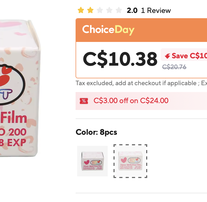 Screenshot from AliExpress